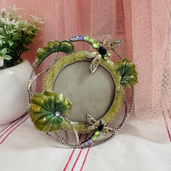 Dragon Fly Genuine Crystal Picture Frame - Picture 1 of 6